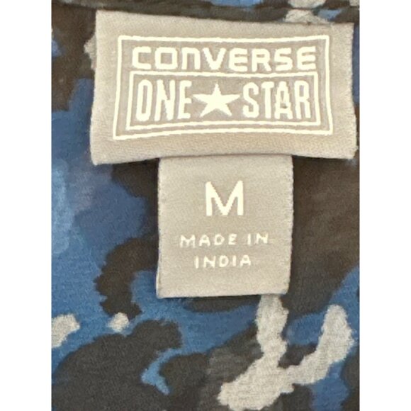 Converse One Star Womens Blue Floral Sleeveless Dress M Polyester - Picture 5 of 12